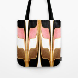 Mid Century Modern Liquid Watercolor Abstract // Gold, Blush Pink, Brown, Black, White Tote Bag