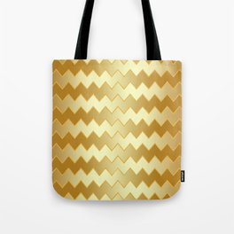 Gold Modern Zig-Zag Line Collection Tote Bag