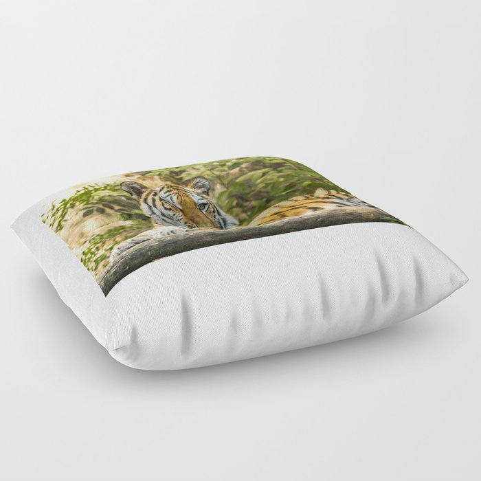 Tiger in the nature Floor Pillow