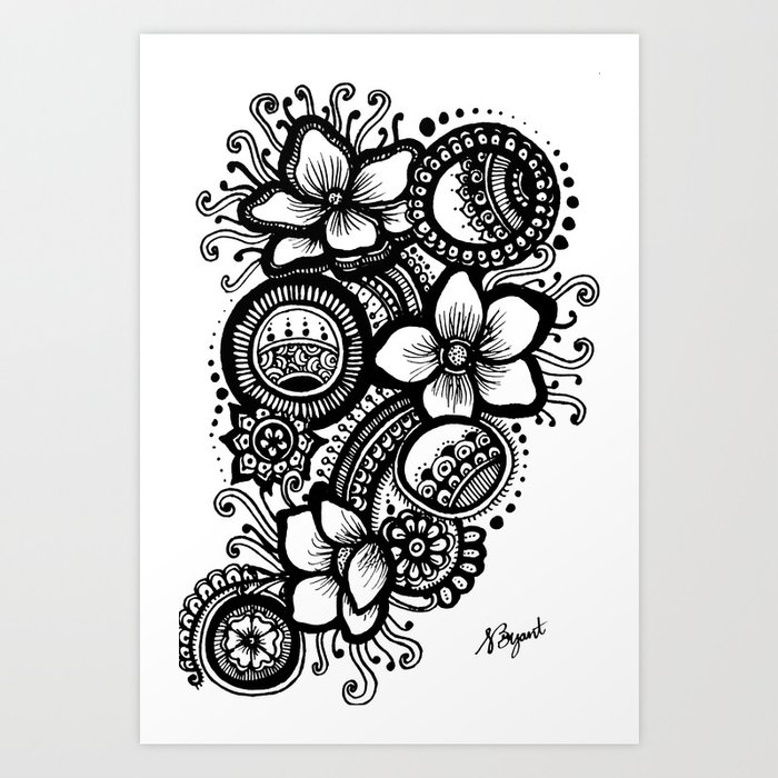 Flower Pattern Design.  Art Print