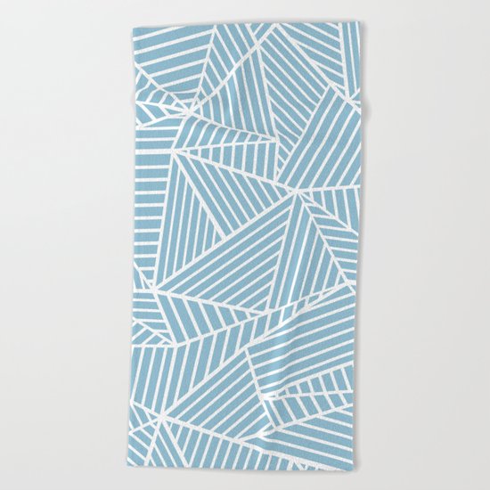 Ab Lines Sky Blue Beach Towel