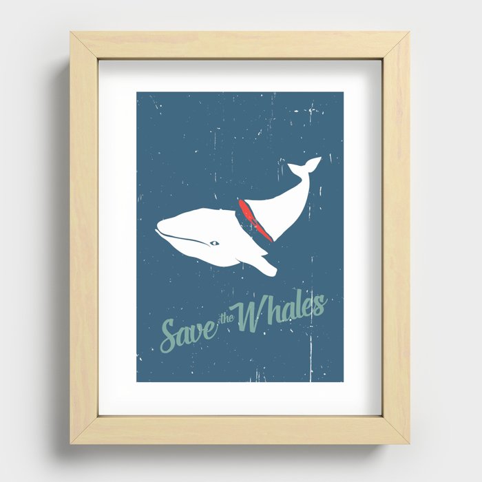Save The Whales Recessed Framed Print