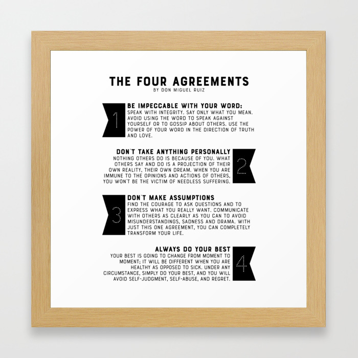 The Four Agreements By Don Miguel Ruiz Framed Art Print