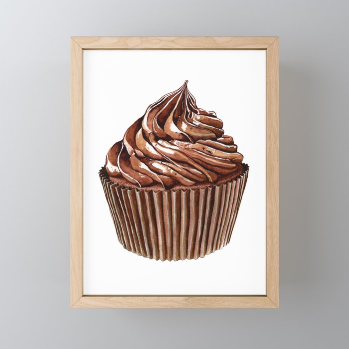 Chocolate Cupcake Framed Mini Art Print