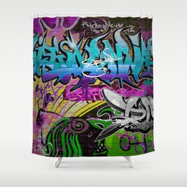 Graffiti wall urban art Shower Curtain