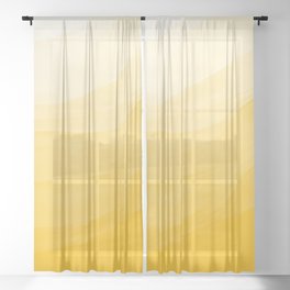 Monochromatic Pale Yellow into Gold Abstract Painting Sheer Curtain