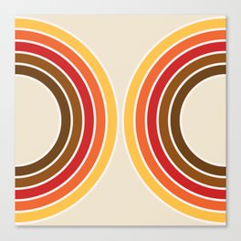 Colorful retro style semicircles Canvas Print
