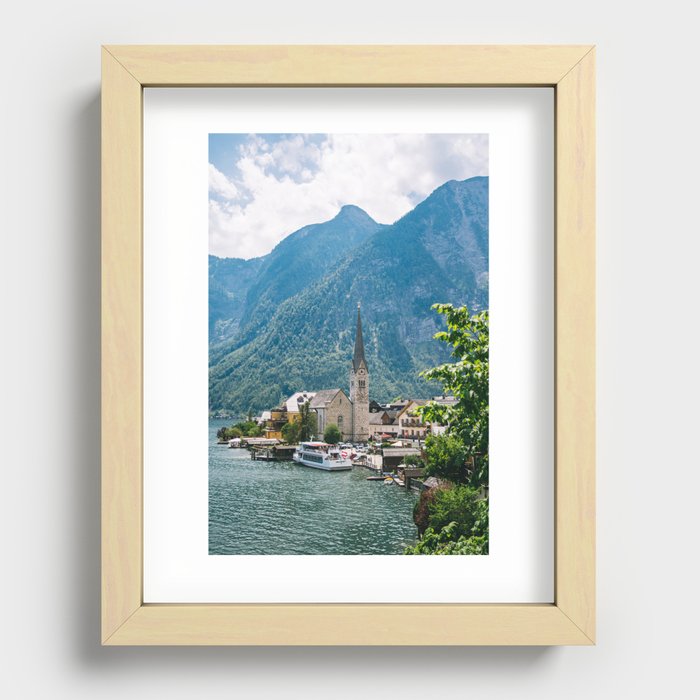 Hallstatt Austria - Idyllic Mountain Lake Town - Austrian Alps Recessed Framed Print