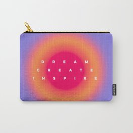 Very Peri Glow with Dream, Create, Inspire  Carry-All Pouch | Positive, Very Peri, Glow, Spiritual, Gradient, Words, Pink, Graphicdesign, Create, Pantone 2022 