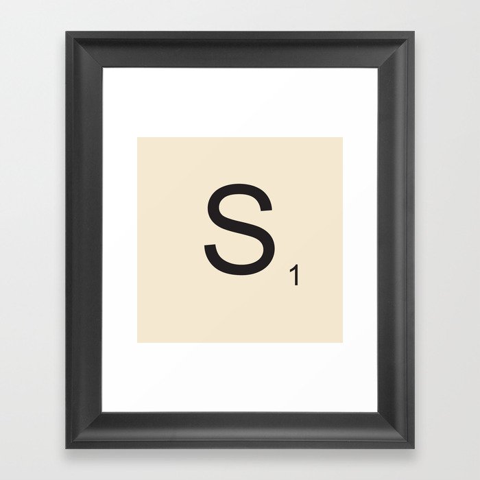 Scrabble Lettre S Letter Framed Art Print