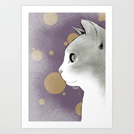 Cat Art Print | Love, Digital, Illustration, Animal 