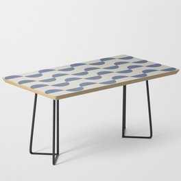 Calming minimalistic textured semi-circle geometric pattern - blue Coffee Table