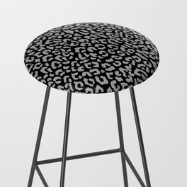 2000s leopard_gray on black Bar Stool