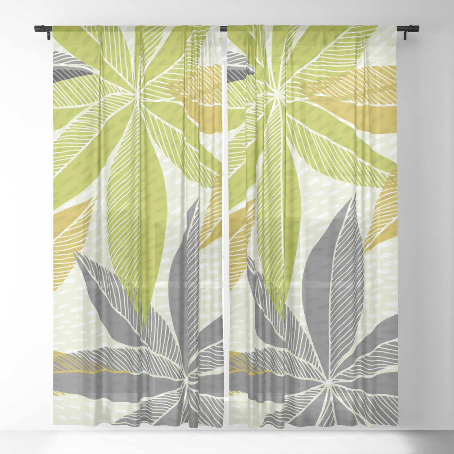 Modern Hawaiian Print Sheer Curtain By Kristiangallagher Society6