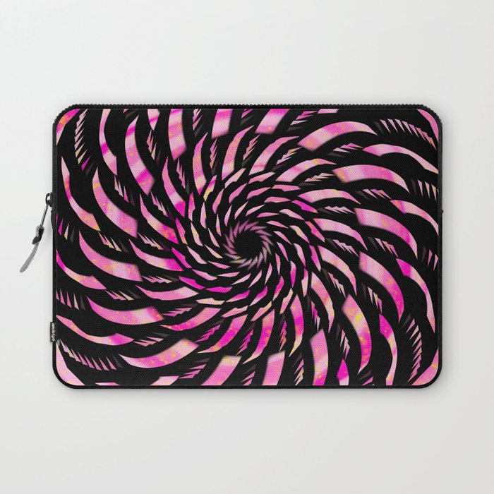 Black and Pink Twirl Laptop Sleeve