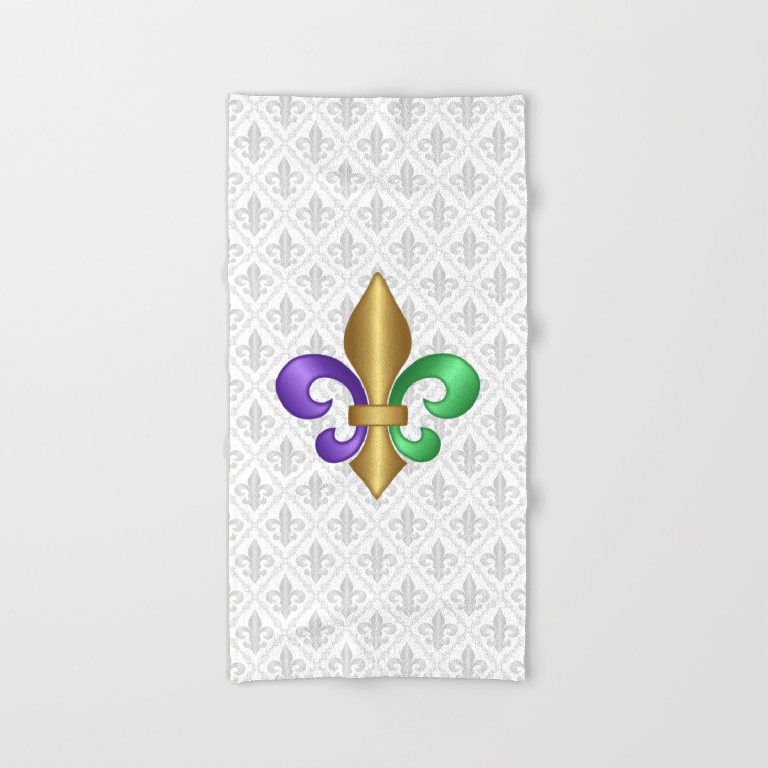 purple and green towels