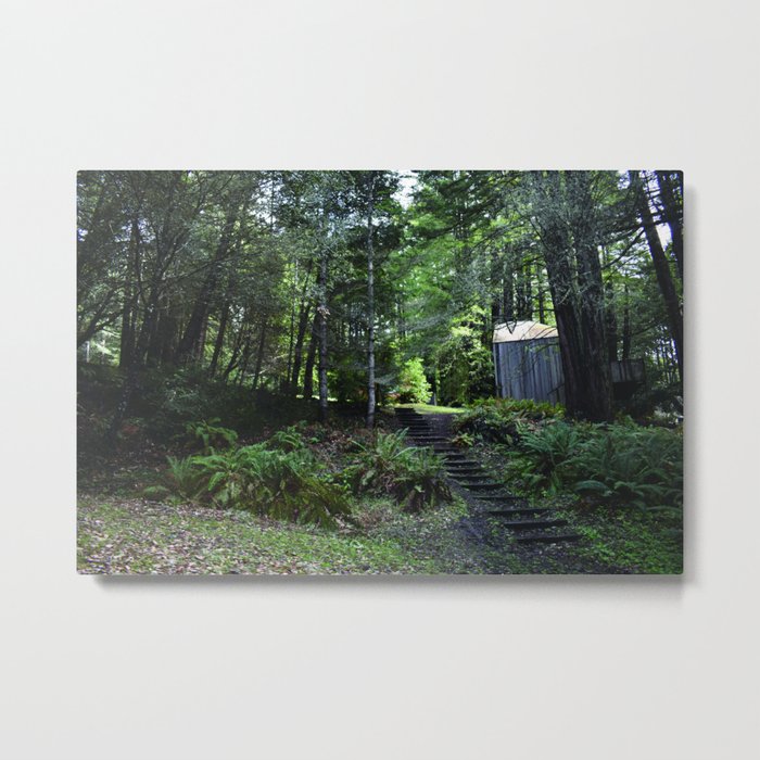 cabin in the woods with steps Metal Print