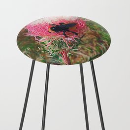 Pink Prickle Fluff Counter Stool