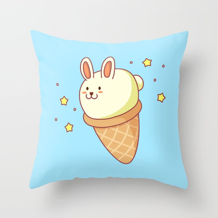 Bunny-lla Ice Cream Throw Pillow