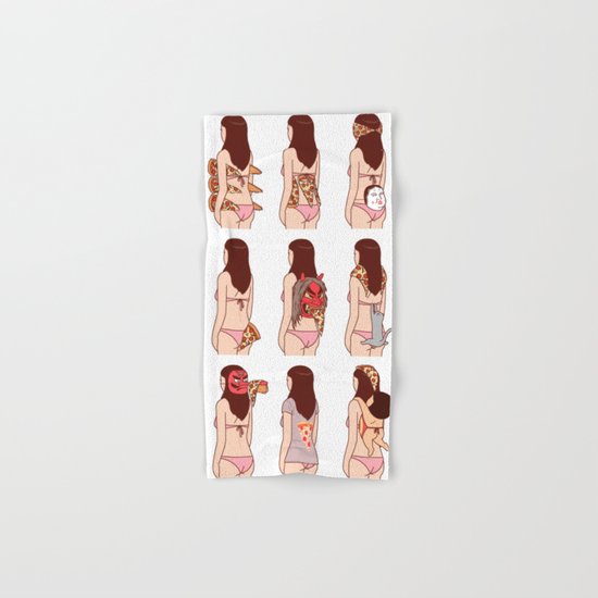 Girl & Pizza Hand & Bath Towel