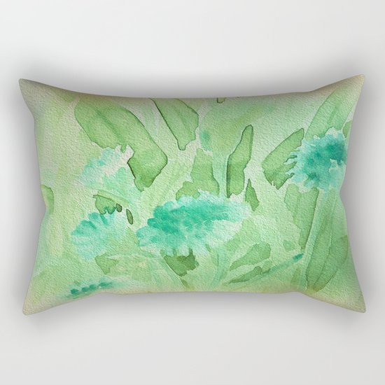 Elegant Soft Watercolor Floral Rectangular Pillow