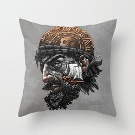 Pirate Throw Pillow | Painting, Black and White, Pop Surrealism, Illustration 