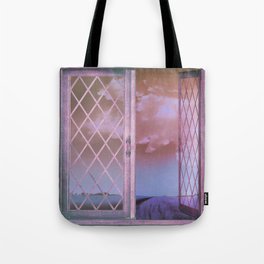 Lavender Fields in Window Shabby Chic original art Tote Bag
