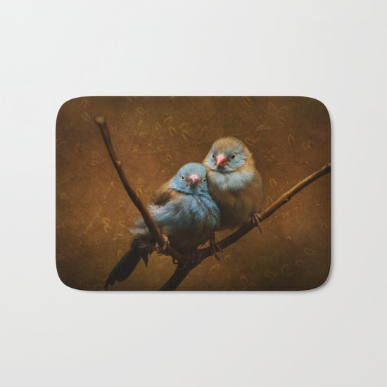 Male and Female Cordon Bleu Canaries Bath Mat