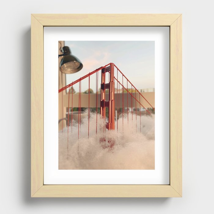 Golden Gate Bridge in Sunset Recessed Framed Print