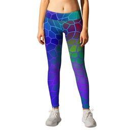 Volumetric texture of pieces of blue glass with a Iridescent mysterious mosaic. Leggings | Mysticism, Iridescent, Shiny, Chaos, Volume, Rhombuses, Effect, Piece, Magic, Distortion 