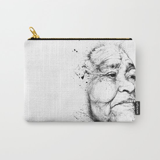 "Gabriela" of the Kaweskar People B+W Carry-All Pouch