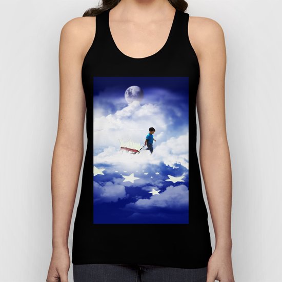 Star Boy Pulling Little Red Wagon Unisex Tank Top