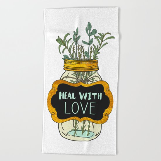 Heal With Love Beach Towel