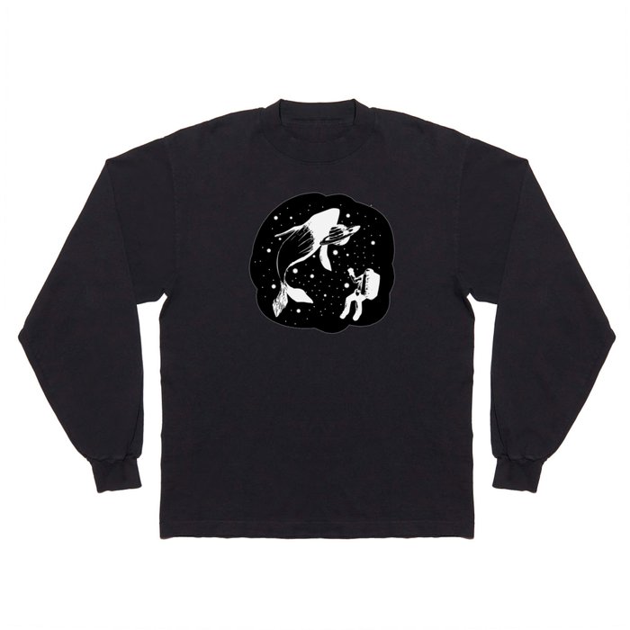 Space Whale and Astronaut - dark Long Sleeve T Shirt