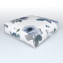 Blue Flowers Outdoor Floor Cushion