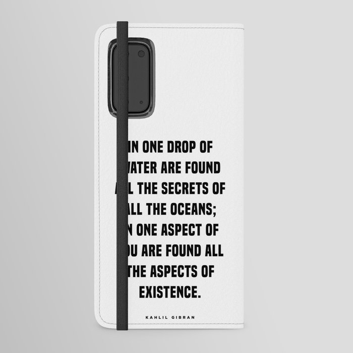 One drop of water - Kahlil Gibran Quote - Literature - Typography Print 1 Android Wallet Case