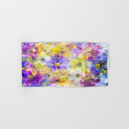 Multicolor Painterly Floral Abstract Hand & Bath Towel