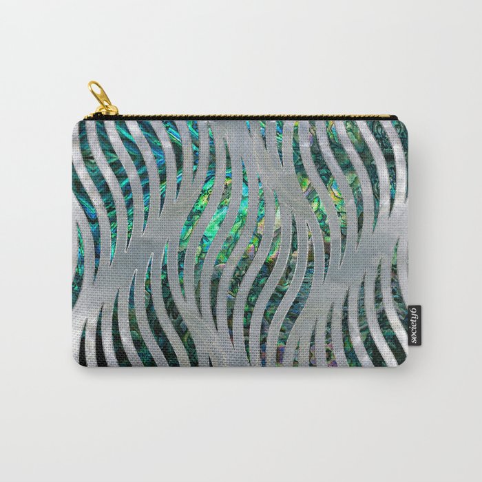 Abstract Ripple  Abalone and Mother of pearl Carry-All Pouch