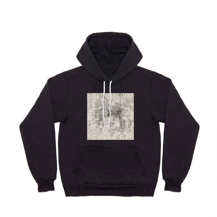 USA, Huntsville - Black and White Map -  Hoody