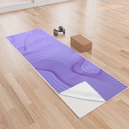 Purple Drawing Topographic Waves #3 Yoga Towel
