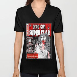 DEAD GIRL SUPERSTAR "RETRO COMIC COVER" V Neck T Shirt