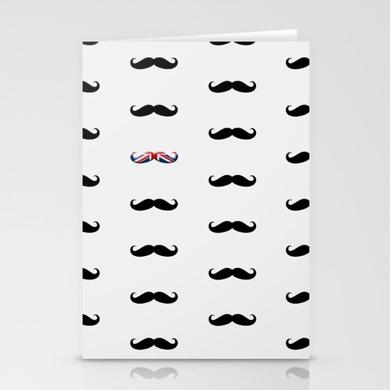 Union Jack Mustache Stationery Cards