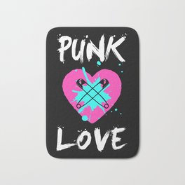Punk love Bath Mat | Digital, Music, Graffiti, Heart, Punkrock, Drawing, Indie, Emo, Valentines, Alternative 