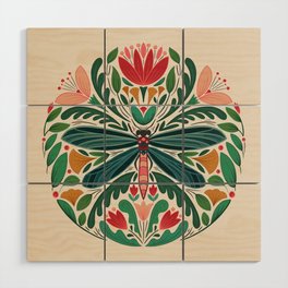 Dragonfly Folk Design Wood Wall Art