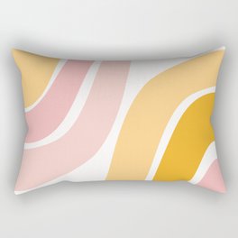 Abstract Shapes 37 in Mustard Yellow and Pale Pink Rectangular Pillow