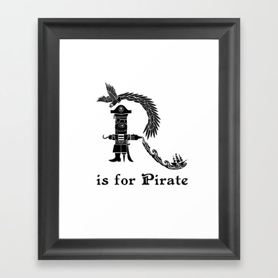 R is for Pirate Framed Art Print
