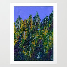 Pine in autumn finger painting Art Print
