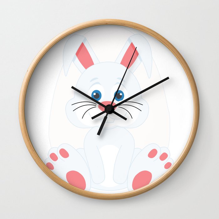 Cute easter bunny and egg Wall Clock