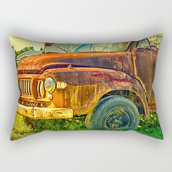 Old Rusty Bedford Truck Rectangular Pillow