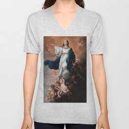 Bartolome Murillo - Assumption of the Virgin V Neck T Shirt